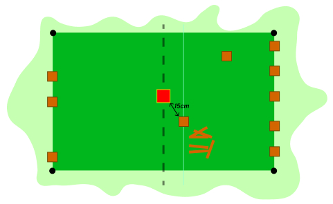 KUBB hra rozehrana